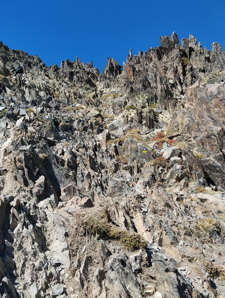 en chemin, paysage de montagne