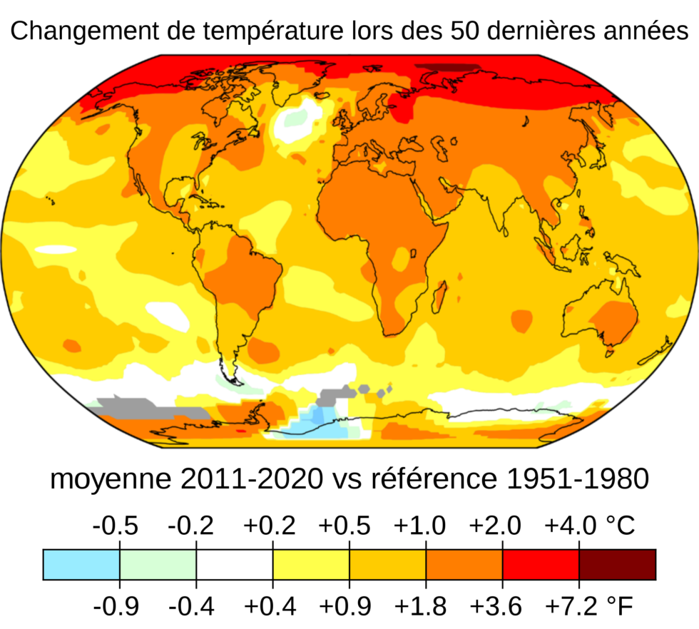 diagramme planisphérique des températures moyennes